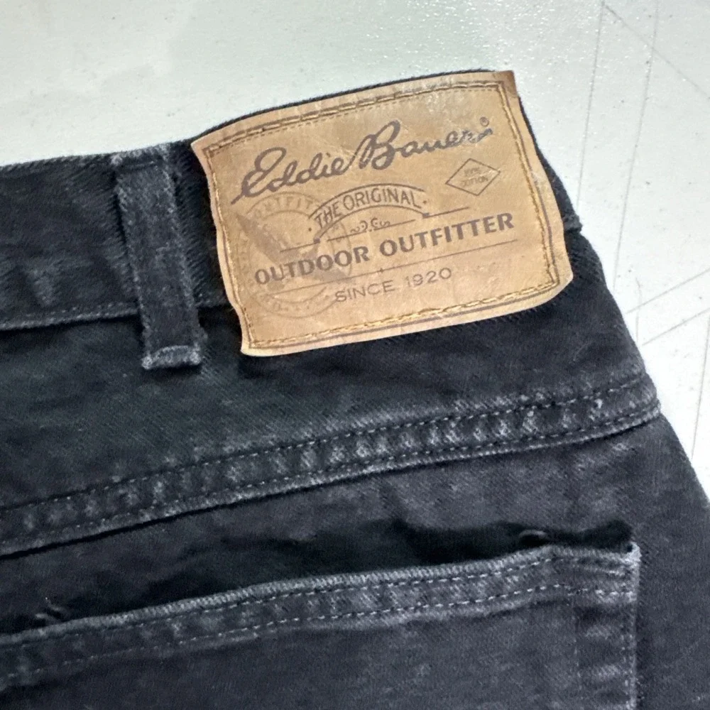 Vintage Eddie Bauer Jeans Mens Sz 34 (30x31) Black Relaxed Straight Workwear USA
